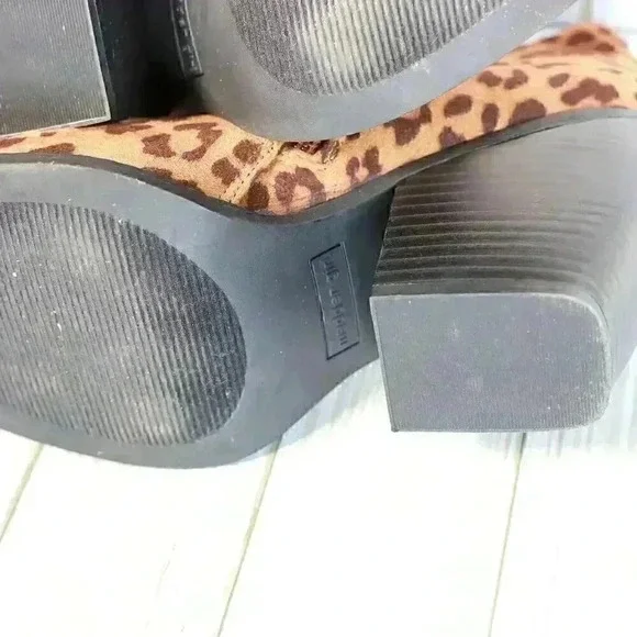 Madden Girl Leopard Print Ankle Bootie Womens 8.5 Block Heel Western Pointed Toe - Picture 6 of 12